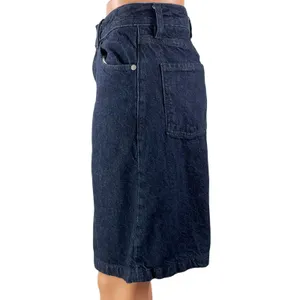 Dynamite Denim Women's Blue High Rise Straight Leg Bermuda Denim Jean Shorts 25 thumbnail 2