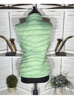 Roosevelt light green puffer vest quilted fleece lined outerwear hiking skiing L thumbnail 2
