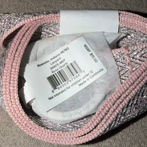 Vera Bradley Rose Quartz Silver Metallic Chevron Lanyard 26805-M97 New thumbnail 3