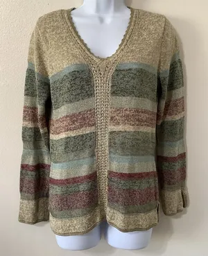 Y2K Goblincore Sweater M Silk Blend Artsy Knitted Forest‎ Fairy Grunge Earthy thumbnail 1