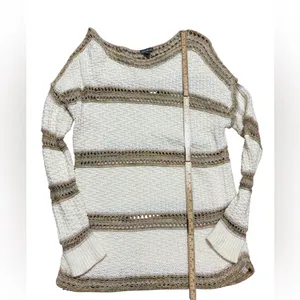 Eddie Bauer Open Chunky‎ Knit Sweater Boho Coastal Chic Pullover Sz L Oversized thumbnail 6