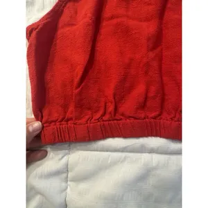 Petal & Pup Red Linen Crop Top Women's Large Sleeveless High Neckline Patriotic thumbnail 2