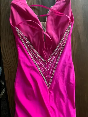 Johnathan Kayne Hot Pink Prom Dress thumbnail 3