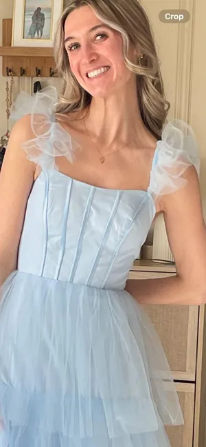 Blue Tiered Formal Maxi Dress Size 4 thumbnail 6
