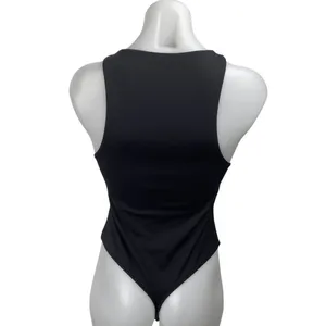 Aritzia Babaton Women's Black Sleeveless Racerback Thong Bodysuit Tank Top Sz M thumbnail 2