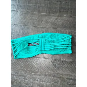 NWOT Teal Green Victoria's Secret unlined Bandeau Yoga Strappy‎ Detail size 36C thumbnail 2