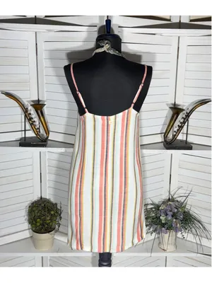 Vintage Y2K RipCurl babydoll mini dress striped festival boho coastal cowgirl S thumbnail 2