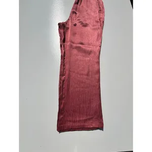 Soft Surroundings Dark Rose Cupro Crinkle Wide Leg Pull on Pants M thumbnail 10