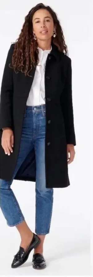 J.Crew Classic lady day coat in Italian double-cloth wool with Thinsulate black thumbnail 1