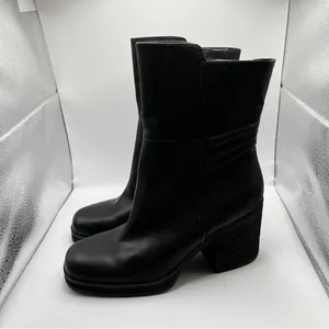Korks Kork Ease Moergan Black Vegan Side Zip Boots Size 9.5M platform block thumbnail 4