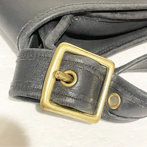 Vintage Coach‎ Black Leather Patricia Saddle Flap Crossbody Messenger Bag 9951 thumbnail 3