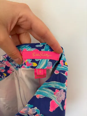 Lilly Pulitzer Izzy Skirt Mini Corsica Blue Pink Toucan Party size 6 thumbnail 3