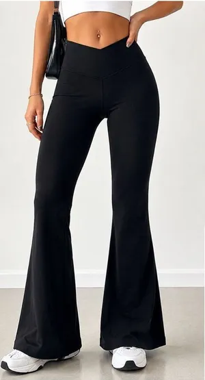 OFFLINE By Aerie Black Flare Yoga Pants XXS High Rise Y2K Athleisure thumbnail 1