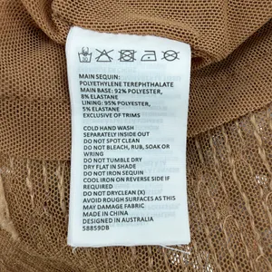 Bardot Verona Sequin Midi Dress XL US 10 Long Sleeve Keyhole Gold Bronze thumbnail 9
