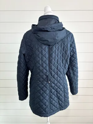Michael Kors Quilted Dark Navy Hooded Puffer Coat thumbnail 4