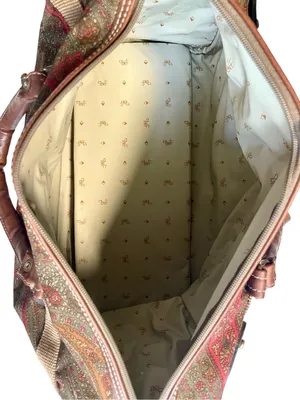 Vintage Diane Von Furstenberg Paisley Tapestry Weekender Overnight Duffel Bag thumbnail 8