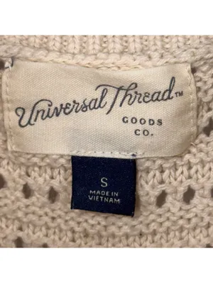 Universal Thread Women’s S Cream Crochet Knit Tank Top thumbnail 5