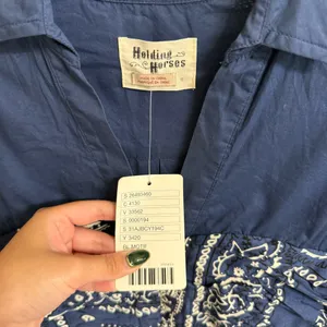 NWT $148 Anthropologie x Holding Horse Flared Bandana Side-Zip Shirt Dress 0 thumbnail 8