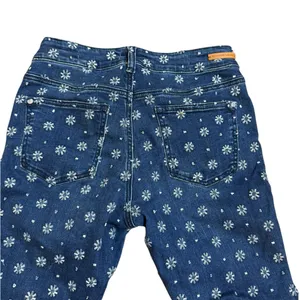 Pilcro Embroidered High-Rise Cropped‎ Starbursts Pattern Bootcut Jeans Sz 26 thumbnail 11