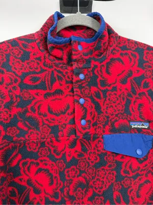 Patagonia Synchilla Snap-T Fleece Women M Barceloneta Red Floral FA15 thumbnail 4