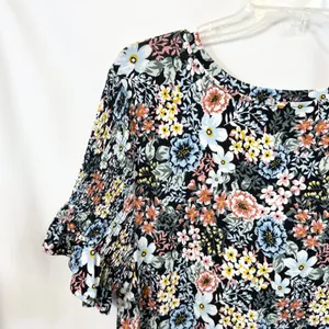 Loft Plus Size‎ 14 Dress Modest Cottagecore Ruffle Shift Smocked Feminine 1819 thumbnail 6