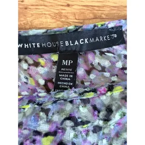White House Black Market Burnout Floral Ruffle Cuff Blouse Size MP‎ thumbnail 6