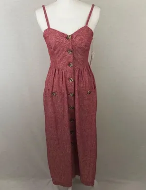 Indigo Rein Button Front Linen Sundress thumbnail 1