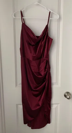 Silk Bodycon Dress Red Size L thumbnail 1