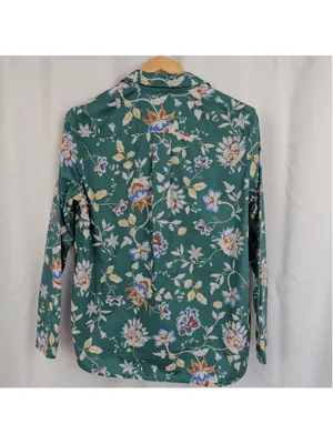 Ladies' Talbots Green Long Sleeve Button Down Shirt Large thumbnail 5