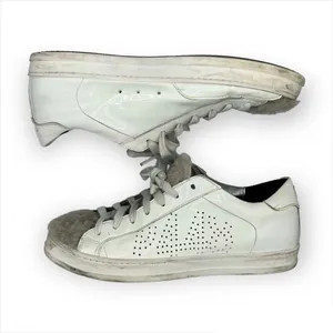 P448 John Sneaker Coated Leather Faux Fur Tongue Lace Up Shoes Size 38 thumbnail 3