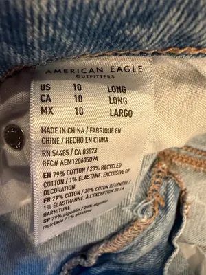 American Eagle Stretch Light Blue Straight Leg Jeans Size 10 Long - C66-017 thumbnail 4