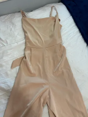 Altar'd State Champagne Satin Jumpsuit thumbnail 2