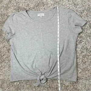 Madewell Texture & Thread Modern Tie-Front Top in Heather Pelican Grey Medium thumbnail 10