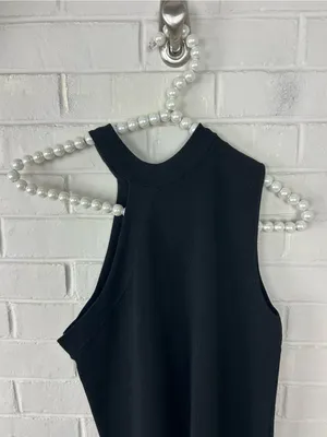 Zara Black Knit One Shoulder Tank Top Size M thumbnail 4
