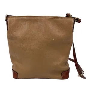 Dooney & Bourke Crossbody Bag‎ Leather Tan Brown Trim Zip Pocket Purse thumbnail 2
