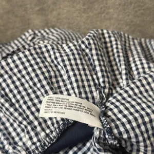Wild Fable Seersucker Gingham Plaid Mini Dress Womens L Navy White Button Front Drop Waist thumbnail 6
