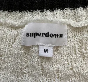 superdown x Revolve Sweater Long Sleeve V Neck Knit White Black M thumbnail 7