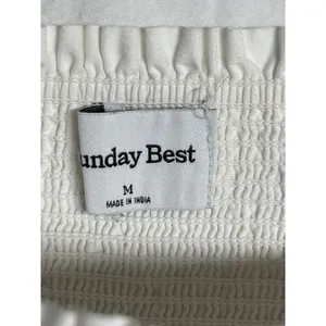 Aritzia Sunday Best White Ruffle Smocked Cami Camisole A Line Mini Dress Size M thumbnail 3
