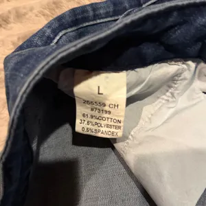 Flamingals Blue Barrel Jeans High Rise Medium Wash Curved Leg Denim Size L thumbnail 4