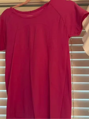 Women's Pink Crewneck Short-Sleeve Top thumbnail 2
