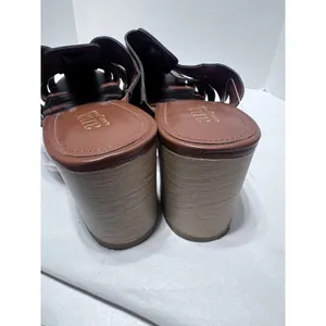 a.n.a Fernberg Brown Woven Fisherman Mules Studded Clog Block Heel Sandals 9M thumbnail 5