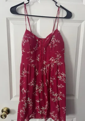 American Eagle Red Floral Sundress thumbnail 3
