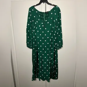 J.Crew Sweetheart Neckline Polka Dot Midi Dress Size 18 thumbnail 3
