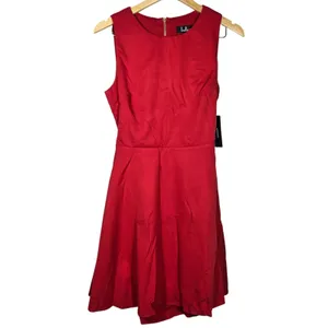 Lulus Red Sleeveless Cutout Back Skater Dress Size M 65482 thumbnail 3