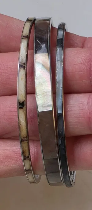 3 Boho Enameled Bangles Brown thumbnail 1