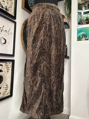 Vintage 90s Maren Sport Velvet Paisley Maxi Skirt Whimsigoth Fairycore 28" Waist thumbnail 2