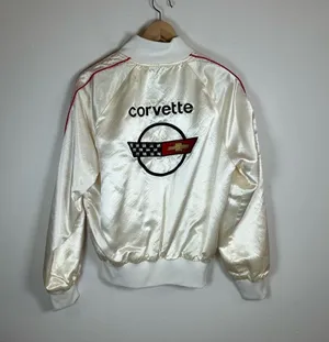 Vintage corvette racing team bomber jacket size small thumbnail 3