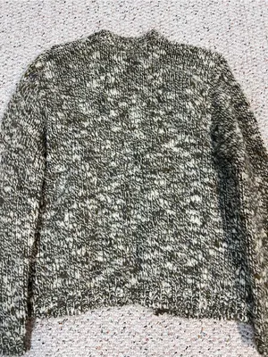 Majestic Marled Olive & Cream Button Cardigan vintage wool thumbnail 5