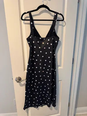 Charlie Holiday Tay Black Midi Polka Dot Slip Dress | S thumbnail 6