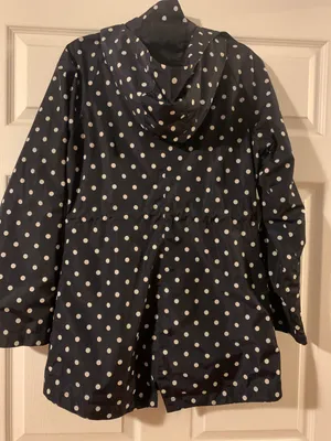 Merona Blue and White Polka Dot Raincoat thumbnail 2